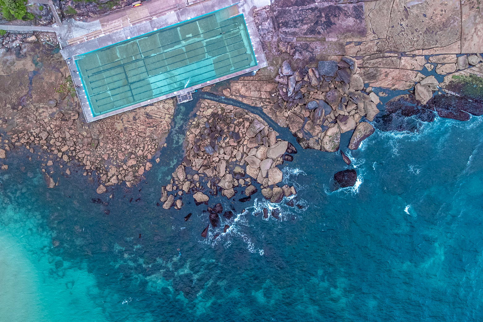 Freshwater Beach Rock Pool Aerial Photography