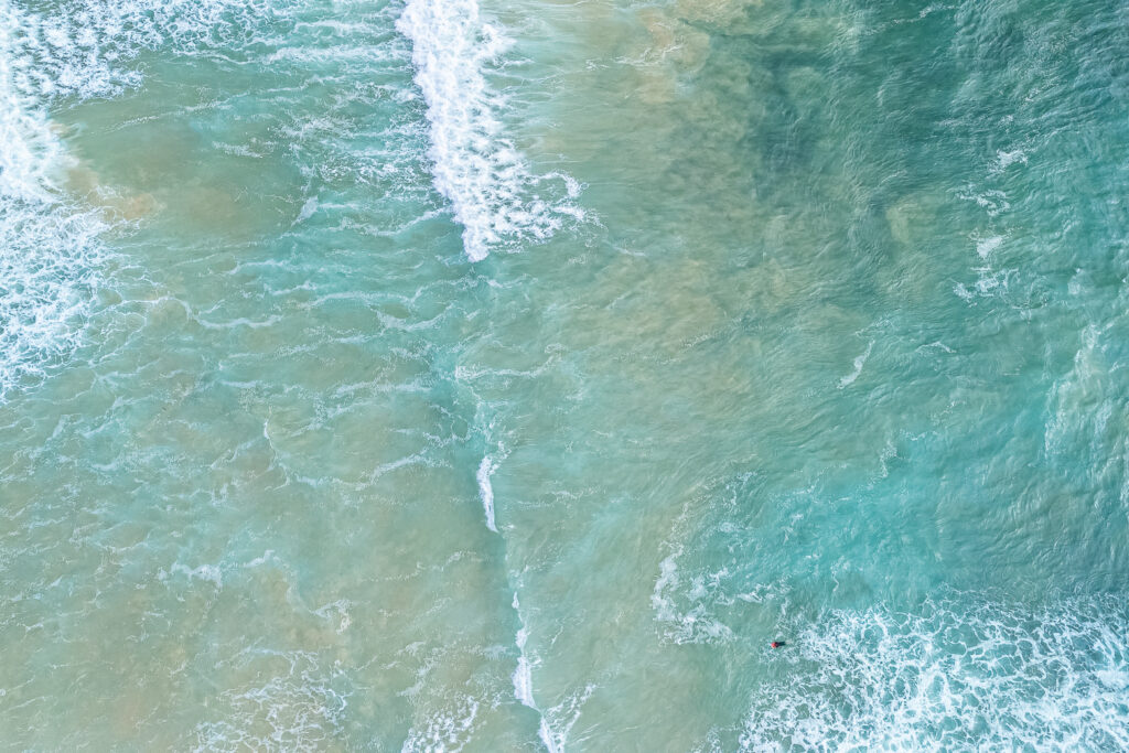 curl curl lone body boarder aerial beach print